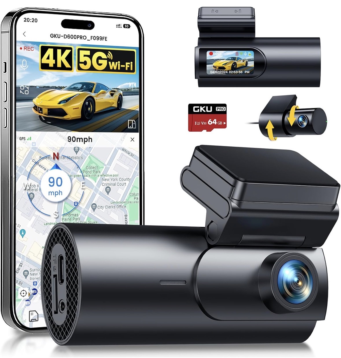 GKU D600Pro Dash Cam