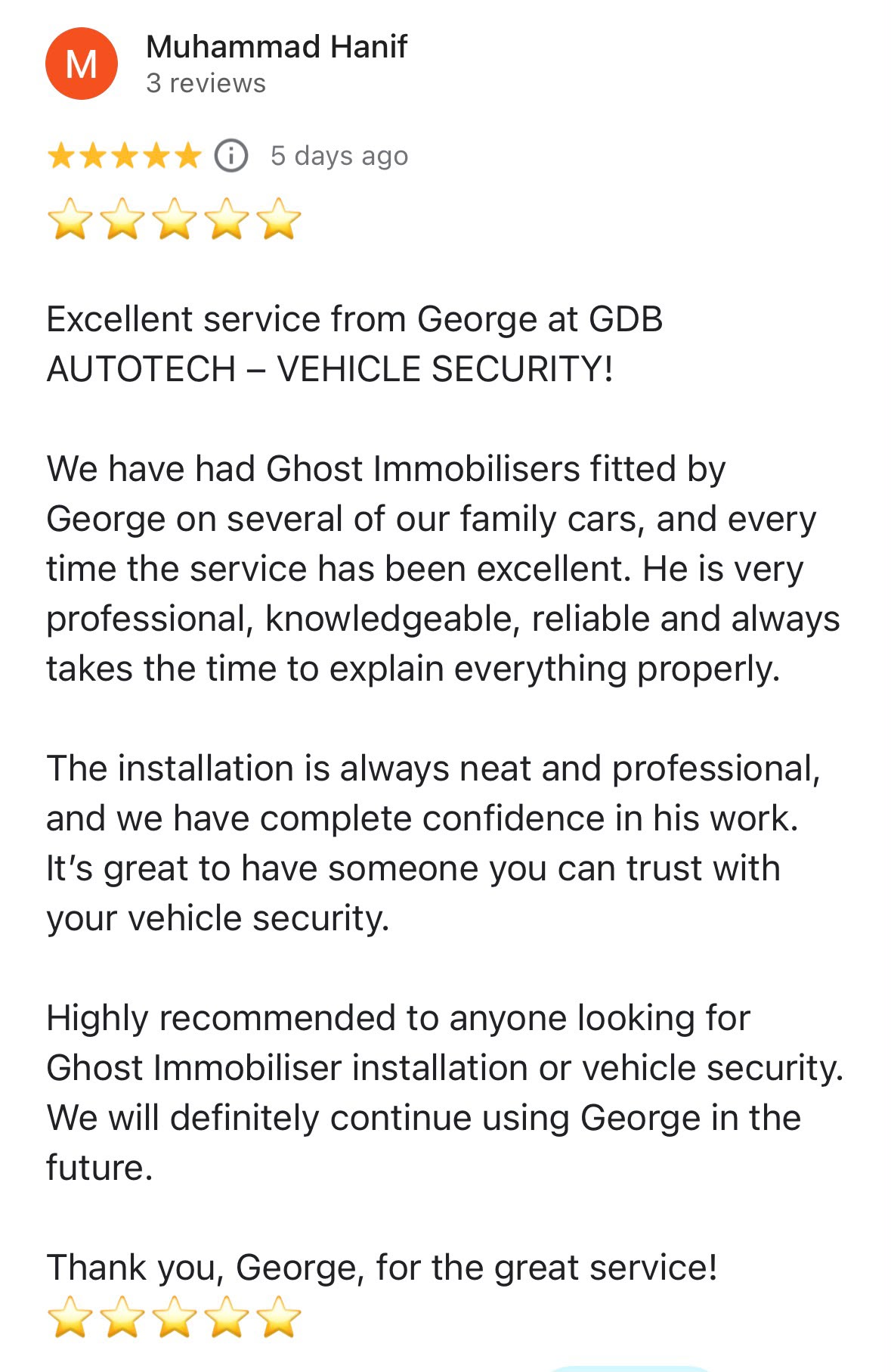GDB Autotech customer review